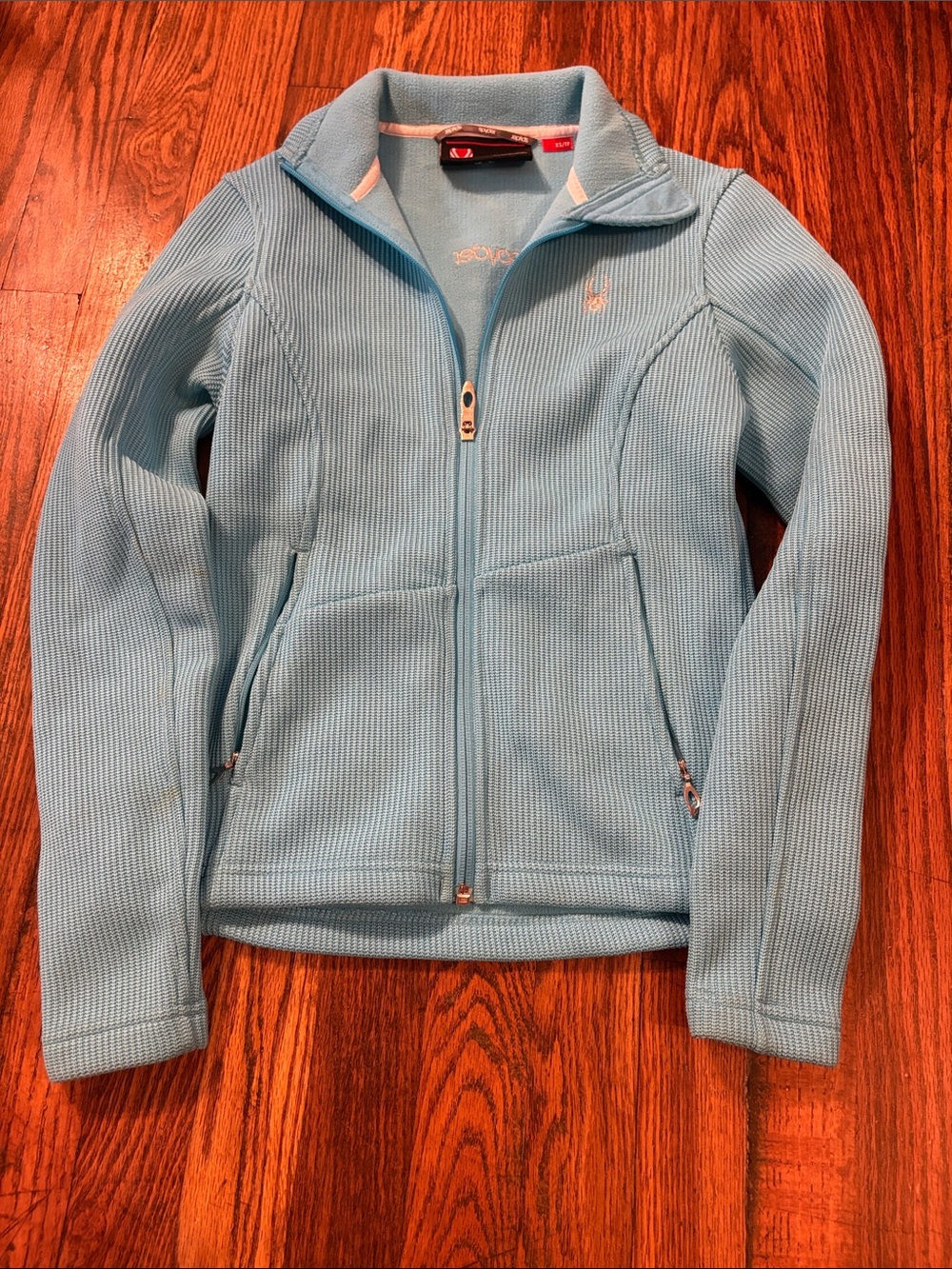 🎉Spyder Light Blue Ribbed Full-Zip Utility Jacket